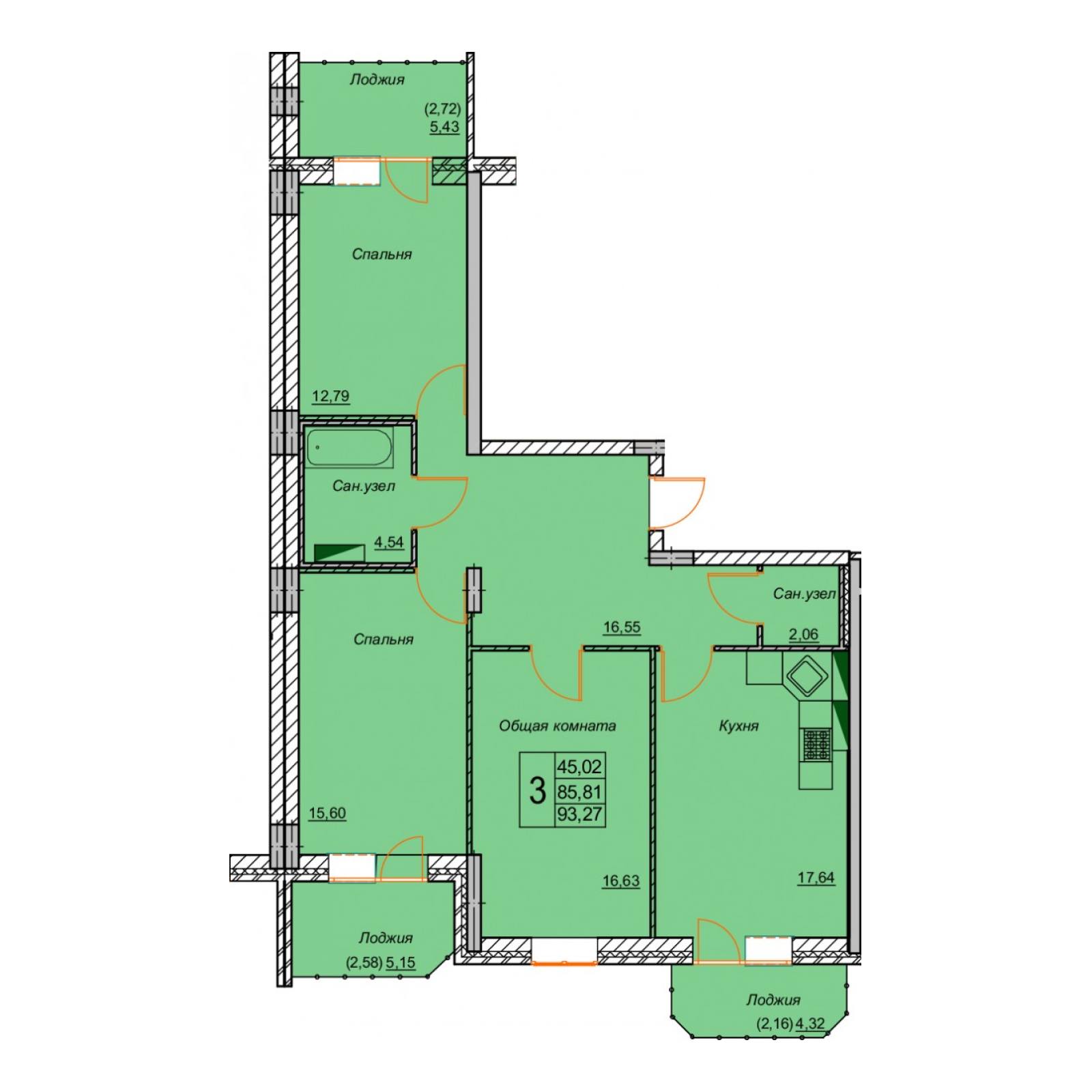 1-комн. 39,84 м2