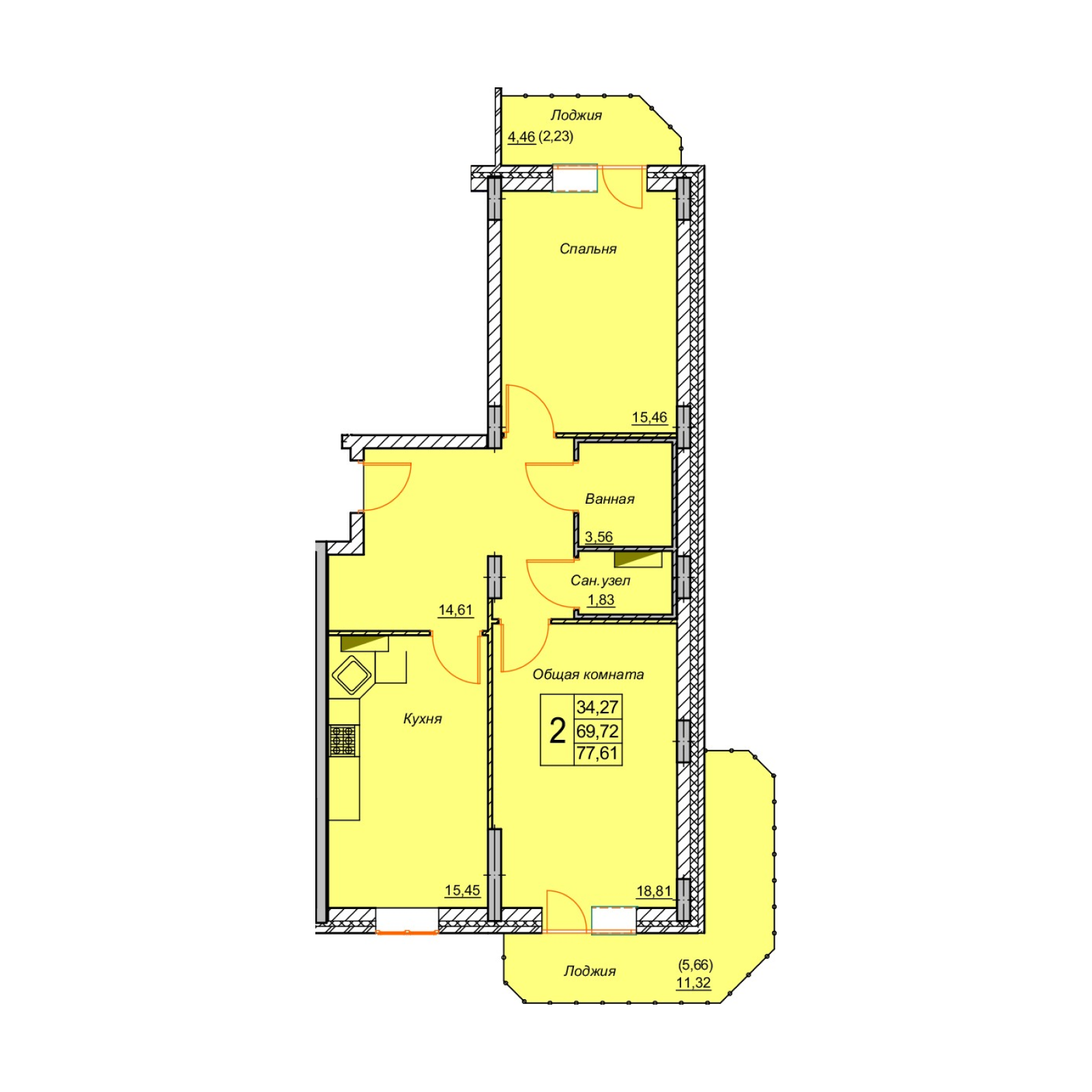 1-комн. 39,84 м2
