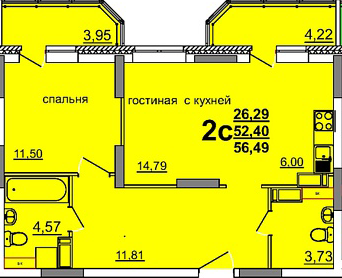 1-комн. 39,84 м2