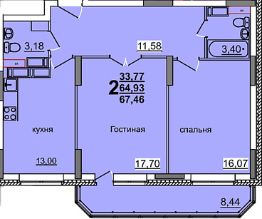 1-комн. 39,84 м2