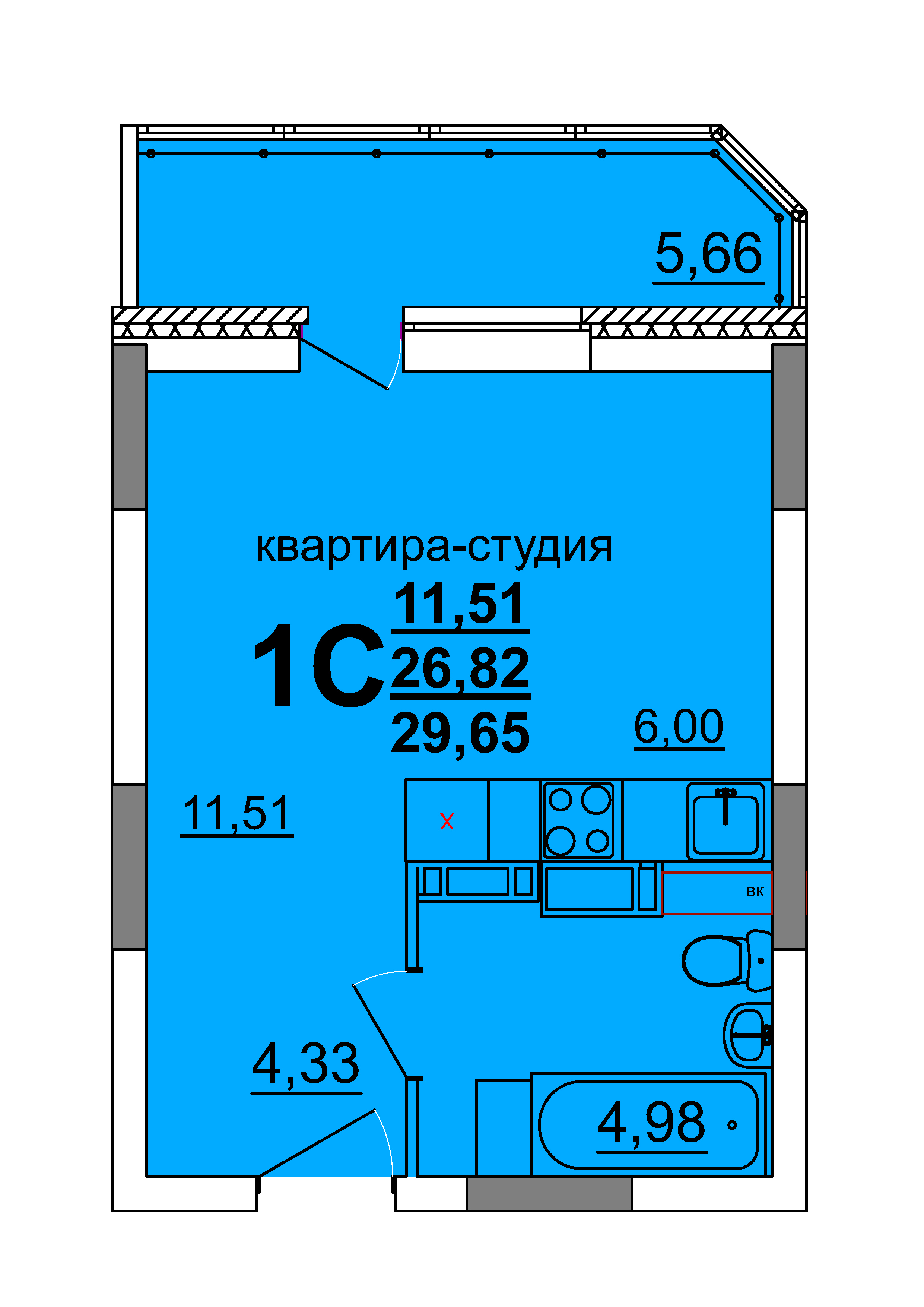 1-комн. 39,84 м2