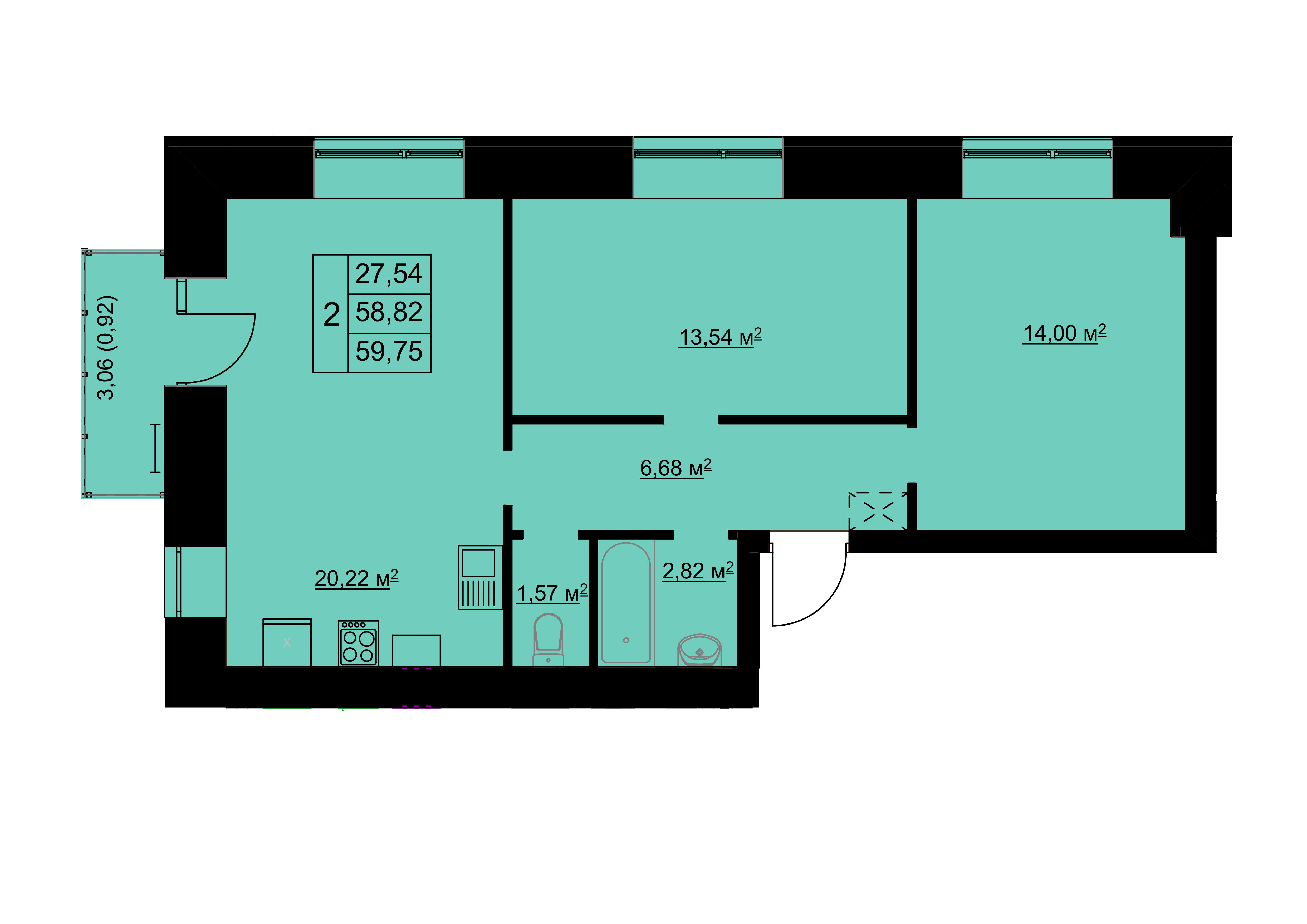 1-комн. 39,84 м2