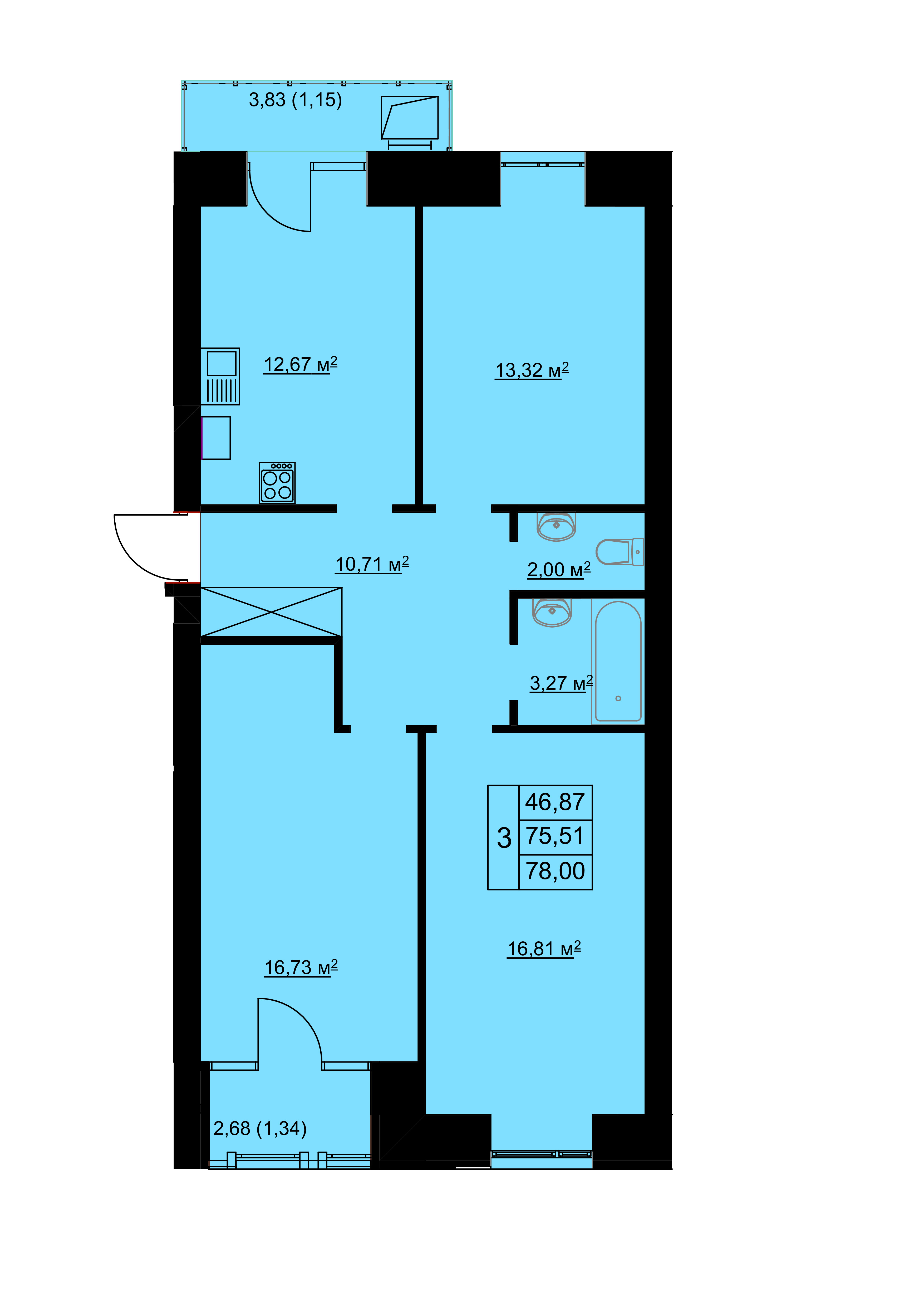 1-комн. 39,84 м2
