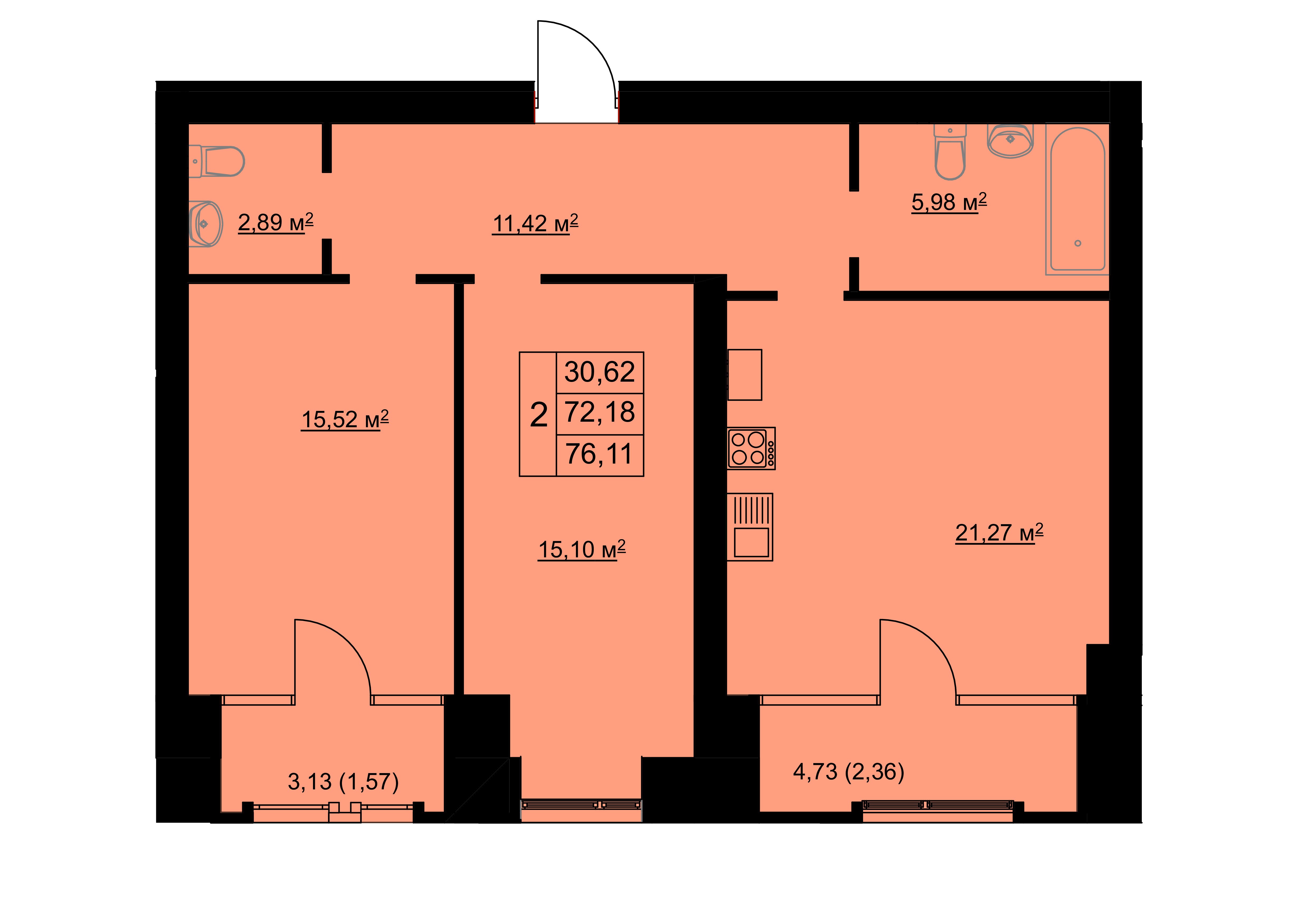 1-комн. 39,84 м2