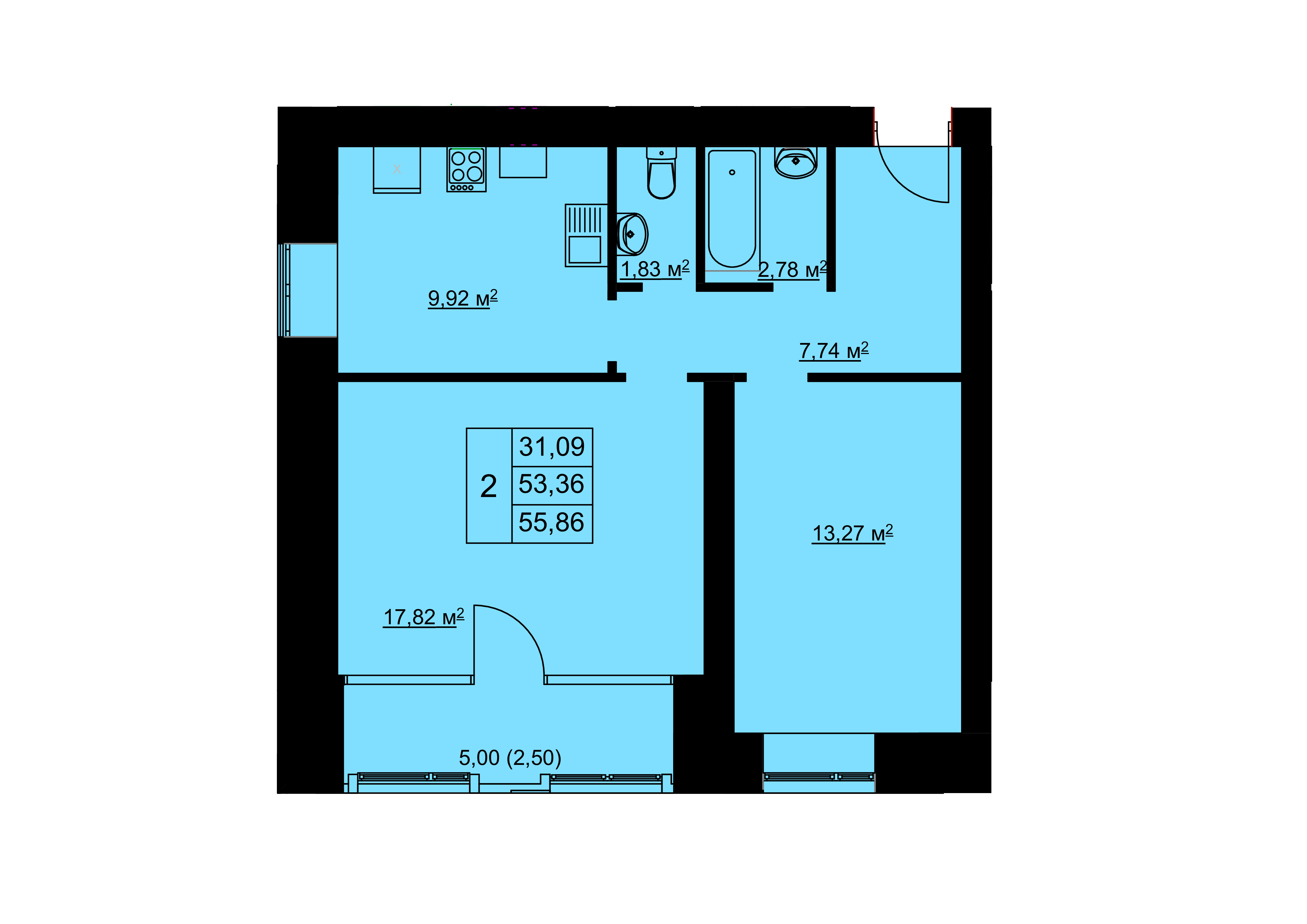 1-комн. 39,84 м2