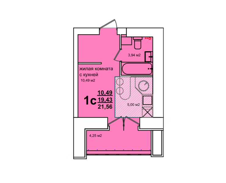 1-комн. 39,84 м2