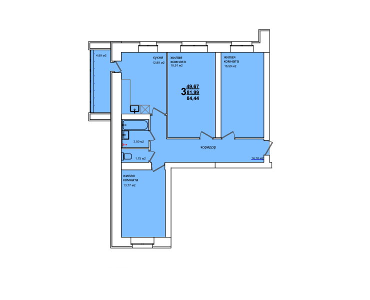 1-комн. 39,84 м2