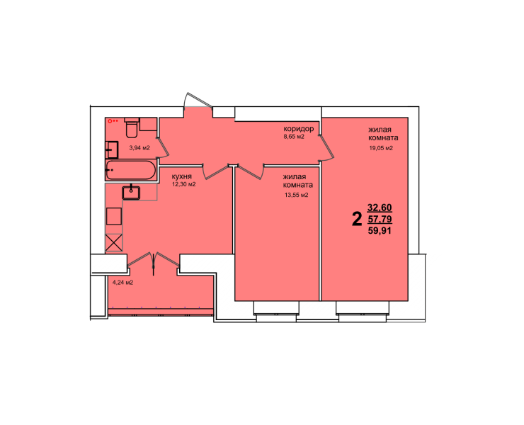 1-комн. 39,84 м2