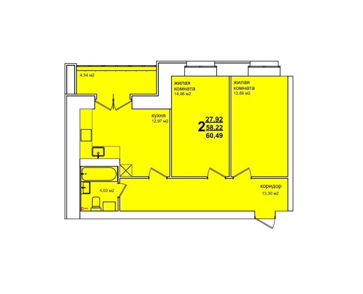 1-комн. 39,84 м2