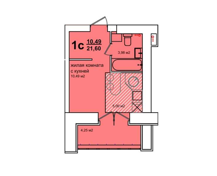 1-комн. 39,84 м2