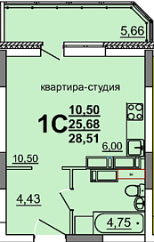1-комн. 39,84 м2