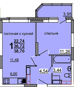 1-комн. 39,84 м2