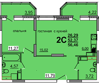 1-комн. 39,84 м2