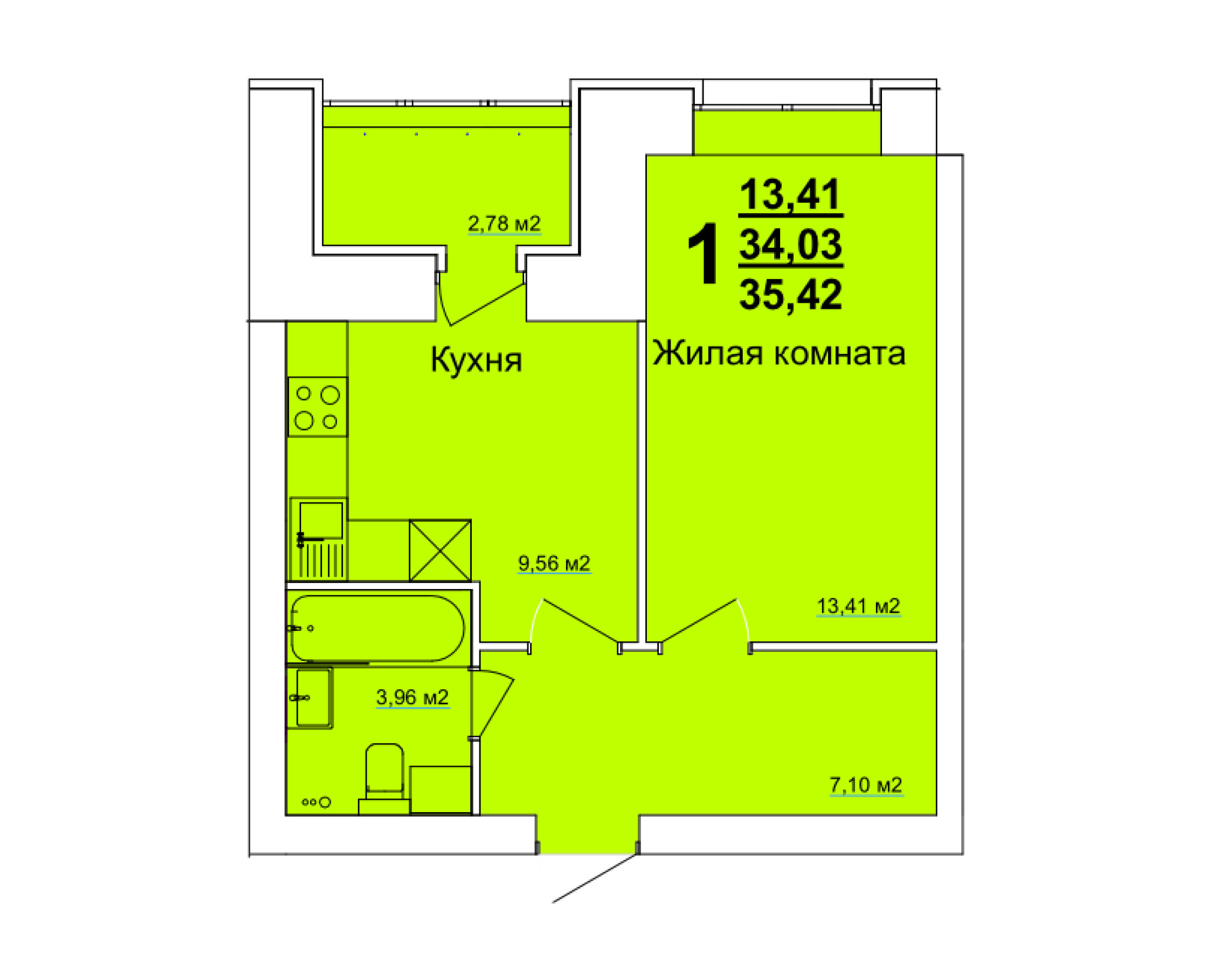 1-комн. 39,84 м2